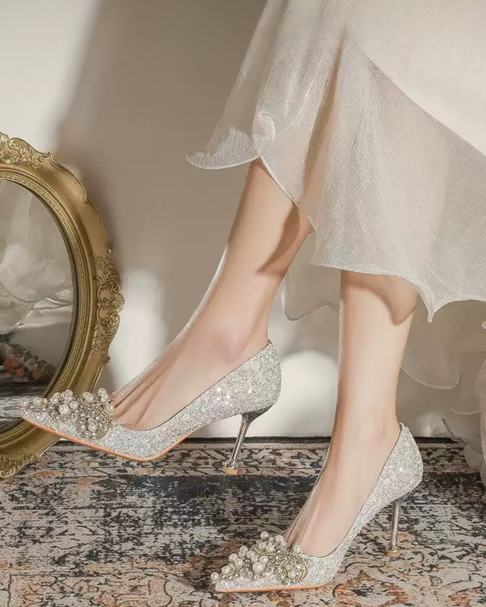 Sadb Pearl Glitter Pumps