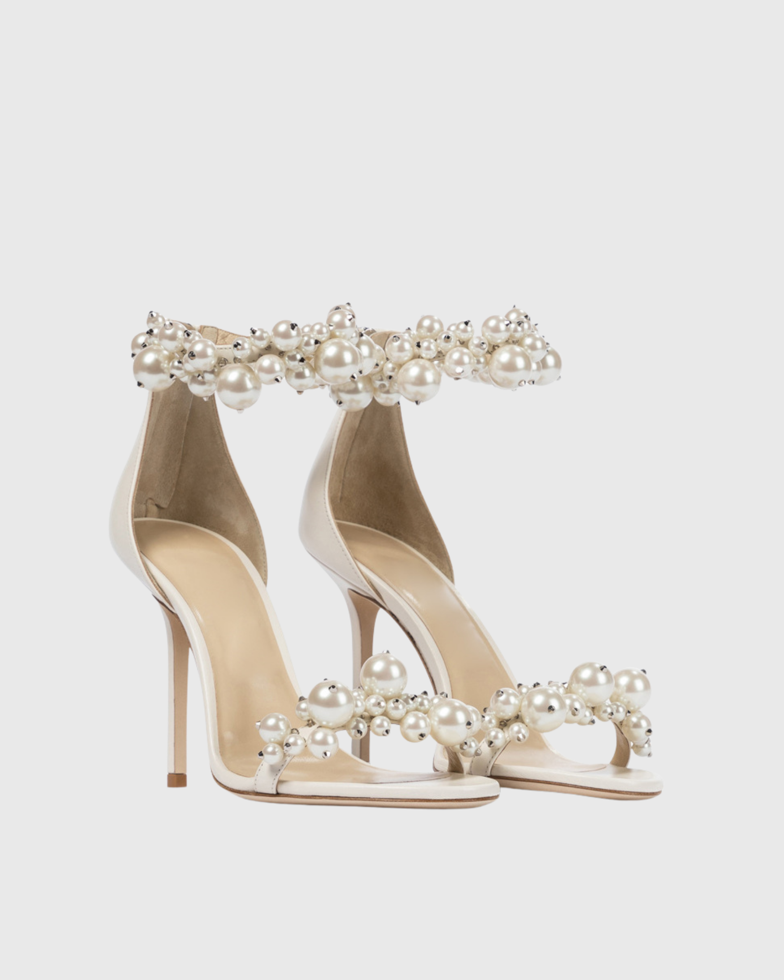 Buffy Pearl Strap Sandals In White