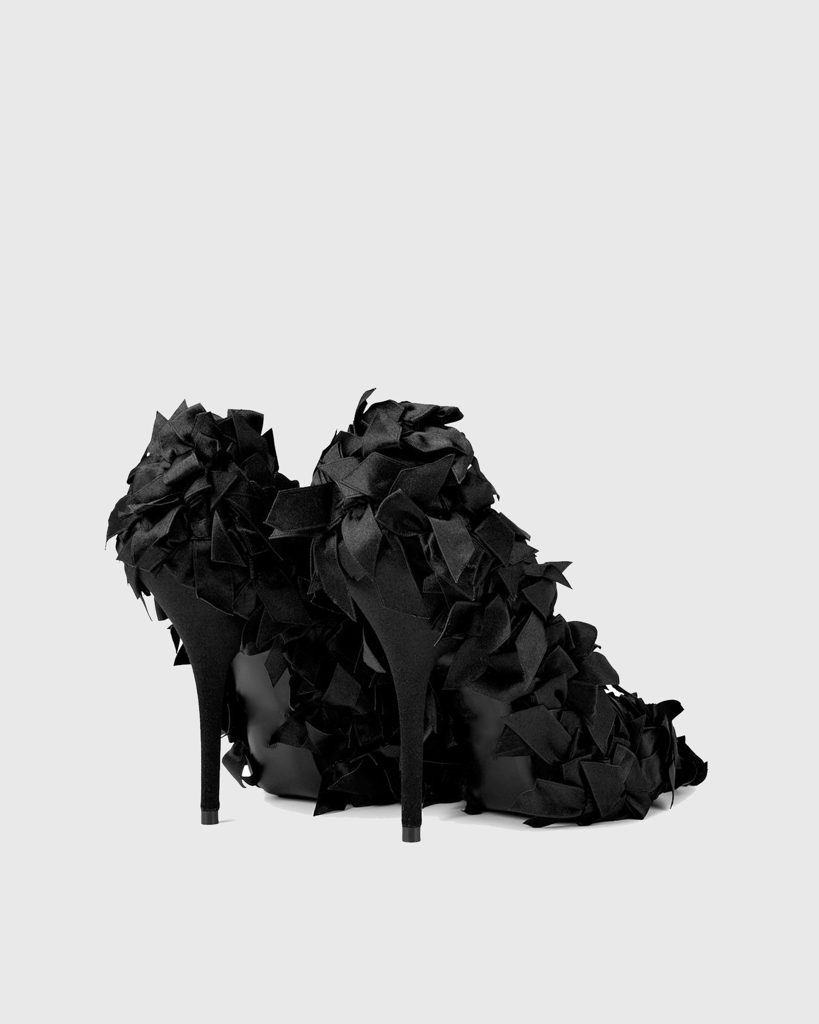 Caro Bow Embellished Satin Pumps In Black