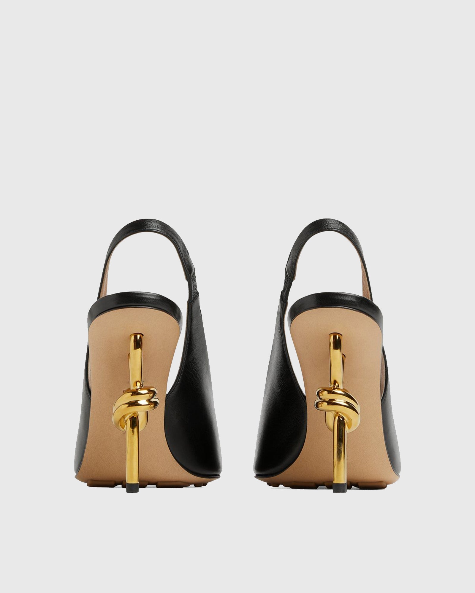 Fiamma Leather Metal Knot Sandals In Black