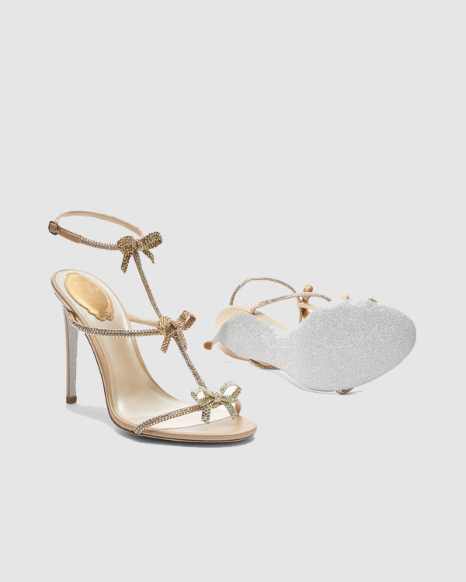 Ilaria Rhinestone Bow Strap Sandals