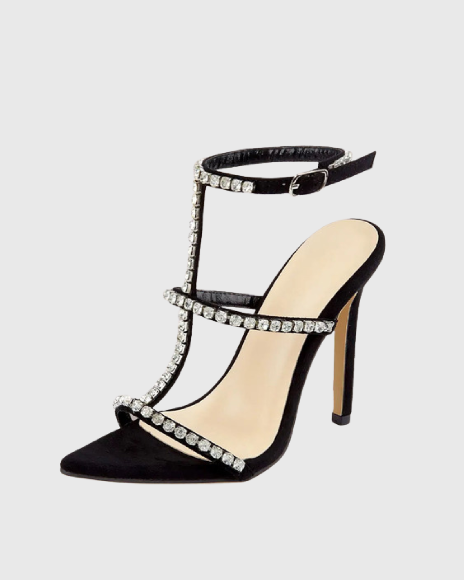 Iolanda Rhinestone Strap Sandals In Black