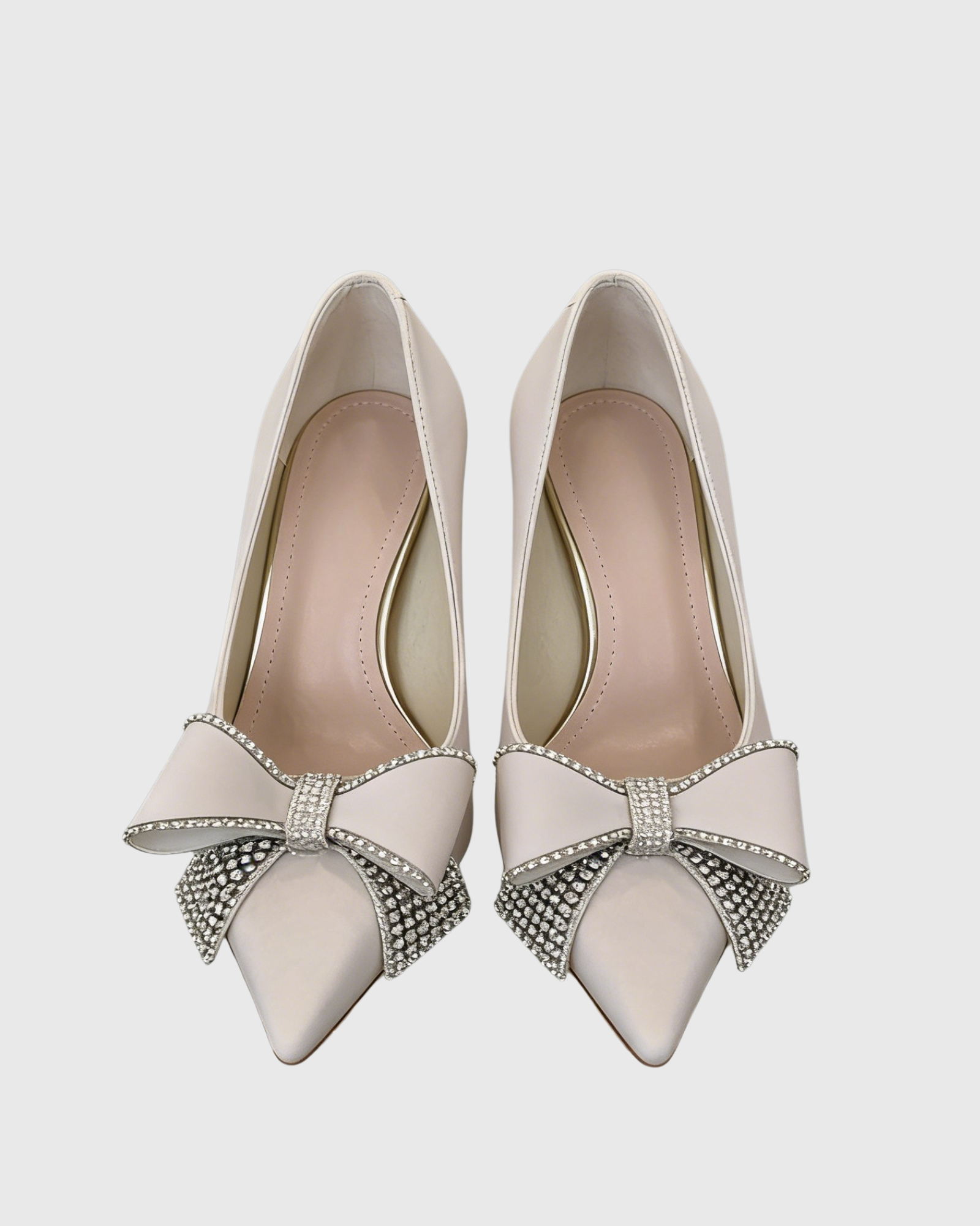 Kia Rhinestone Bow Pumps In White