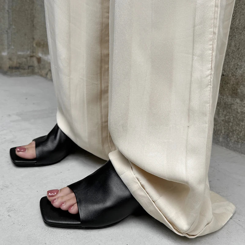 Arlette Red Heeled Mules