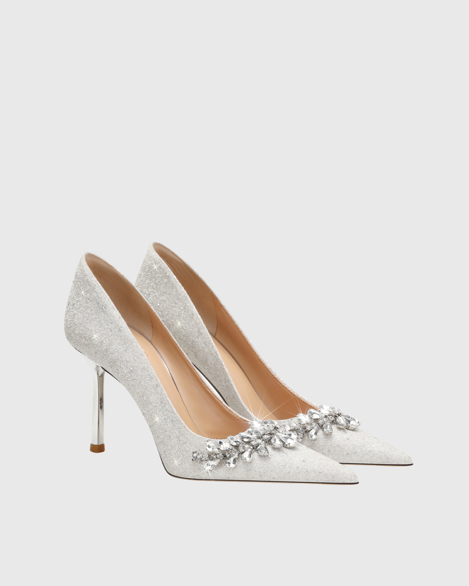 Sai Rhinestone Glitter Pumps In Grey