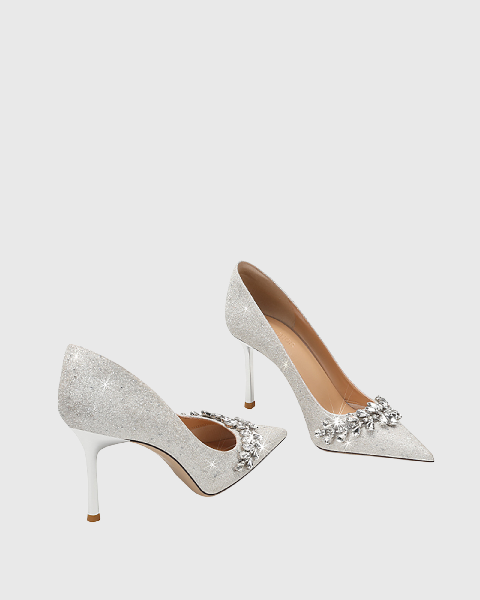 Sai Rhinestone Glitter Pumps In Grey