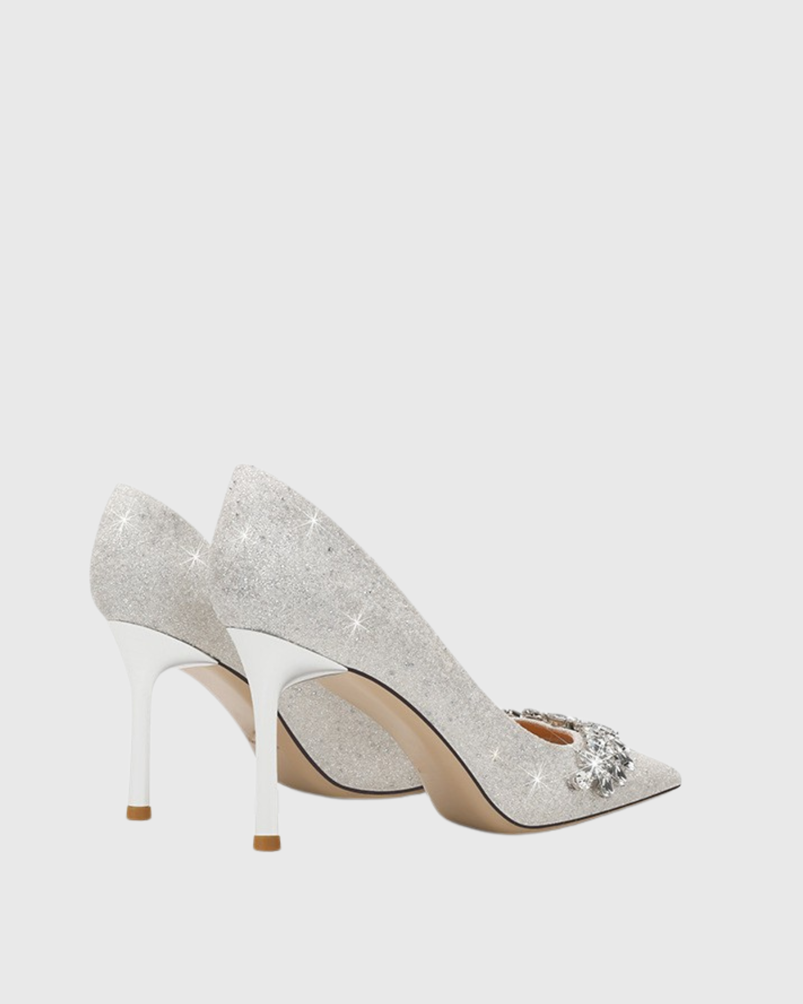 Sai Rhinestone Glitter Pumps In Grey