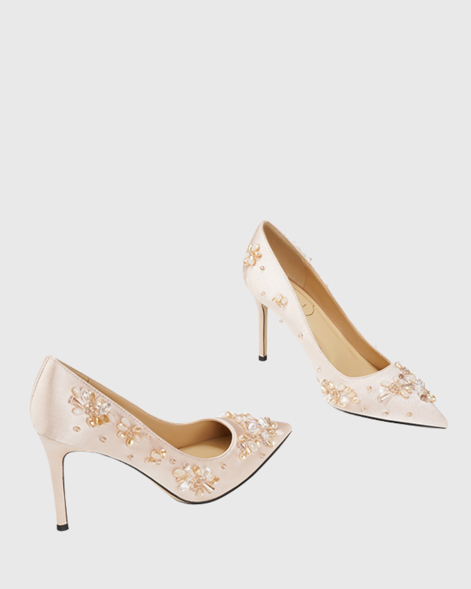 Vaike Crystal Embellished Satin Pumps