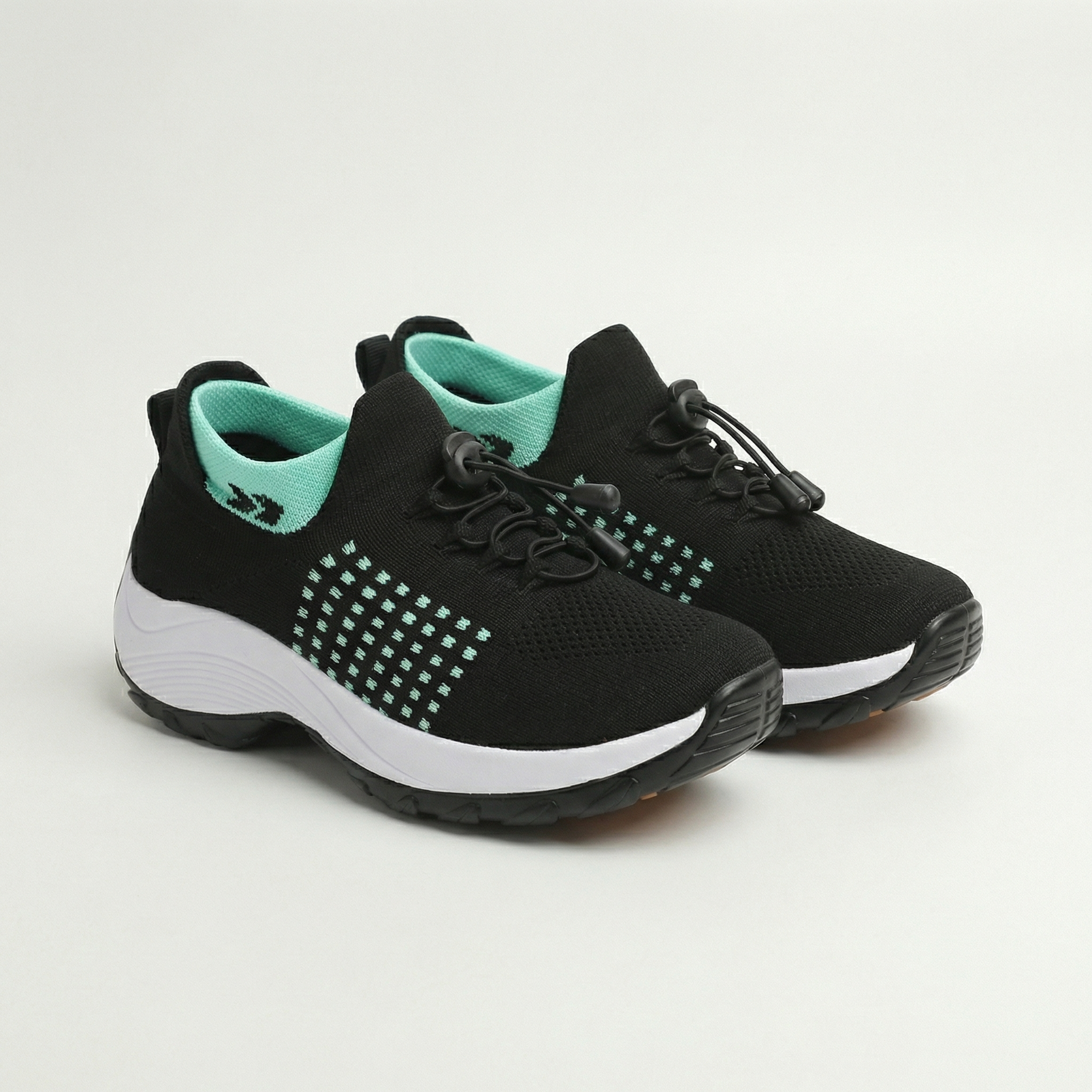 Ambulo Orthopedic Shoes Knitted Fabric - Green Black