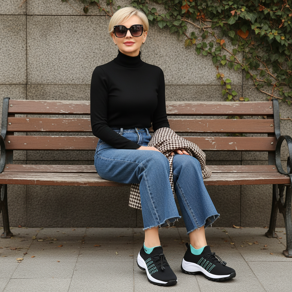 Ambulo Orthopedic Shoes Knitted Fabric - Green Black