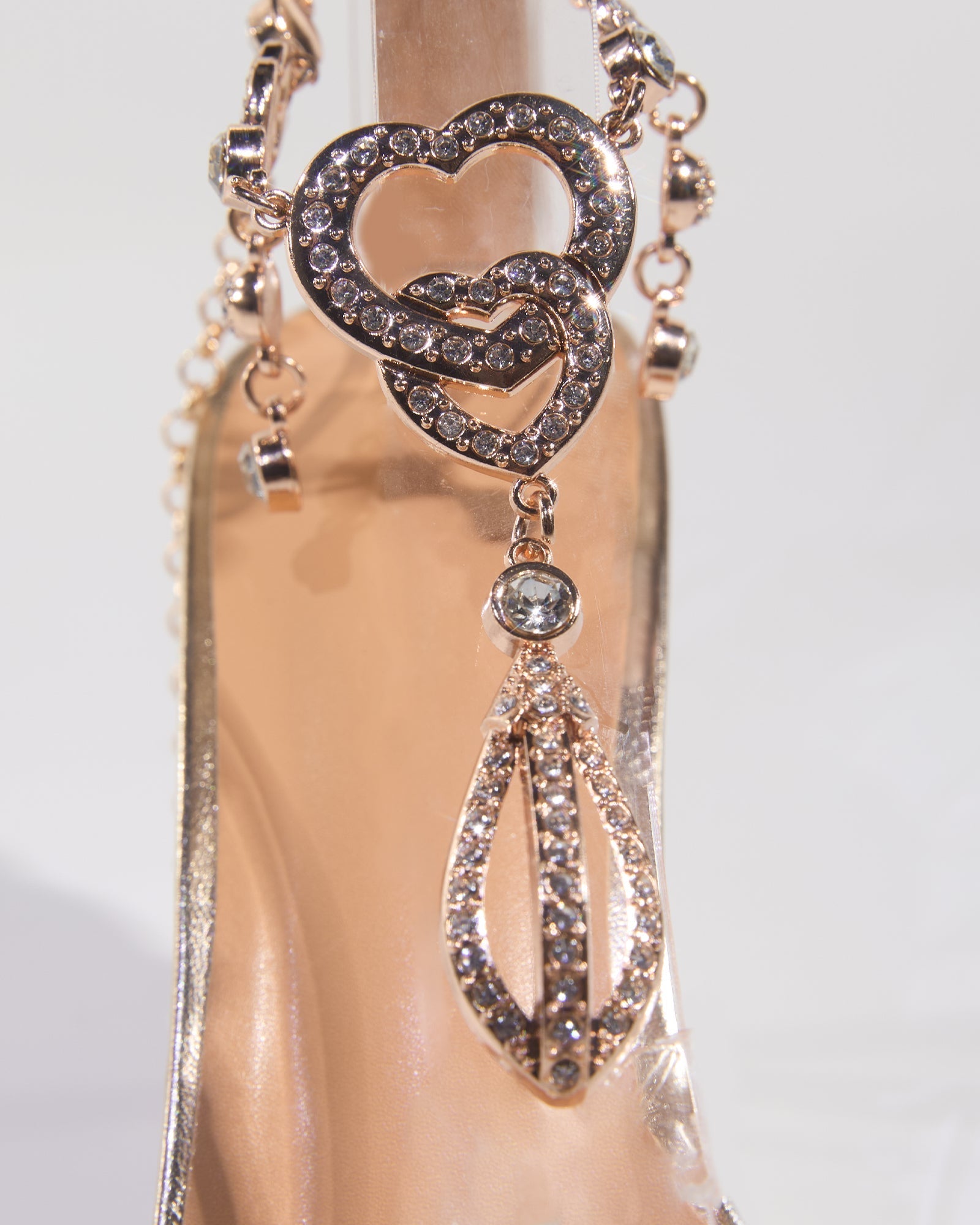 Abcde Rhinestone Chain Strap Sandals