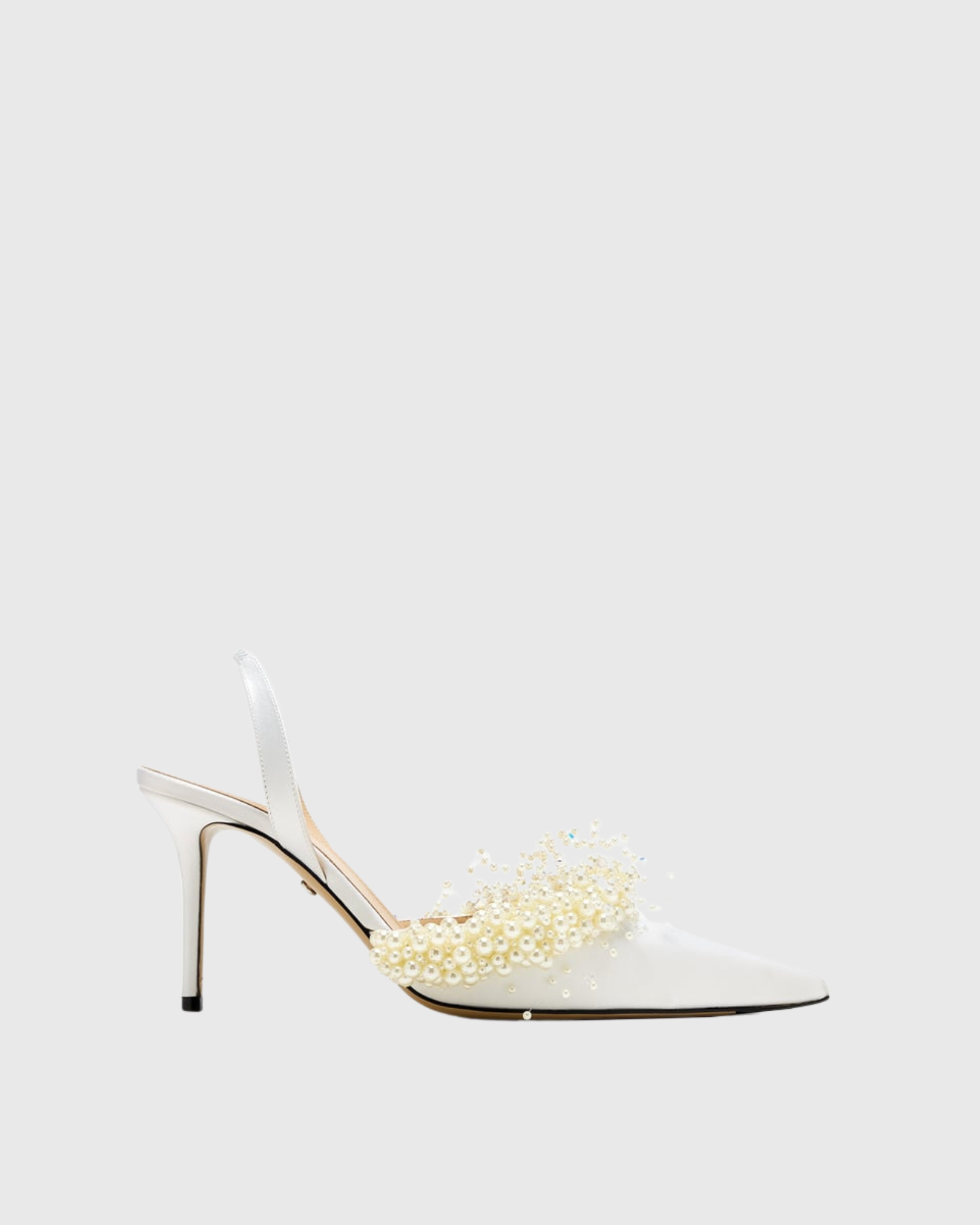 Finley Pearl Flower Slingback Pumps In White