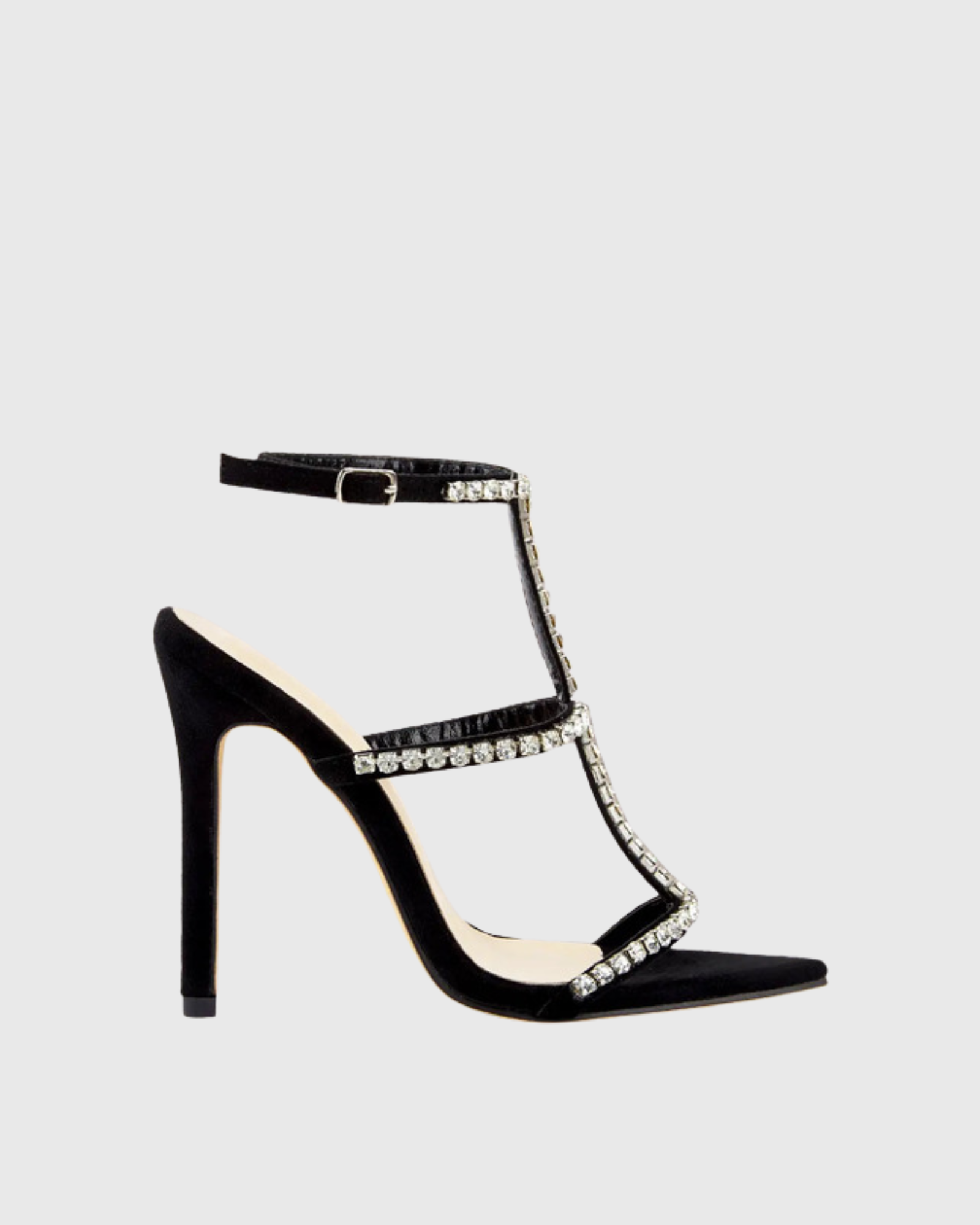 Iolanda Rhinestone Strap Sandals In Black