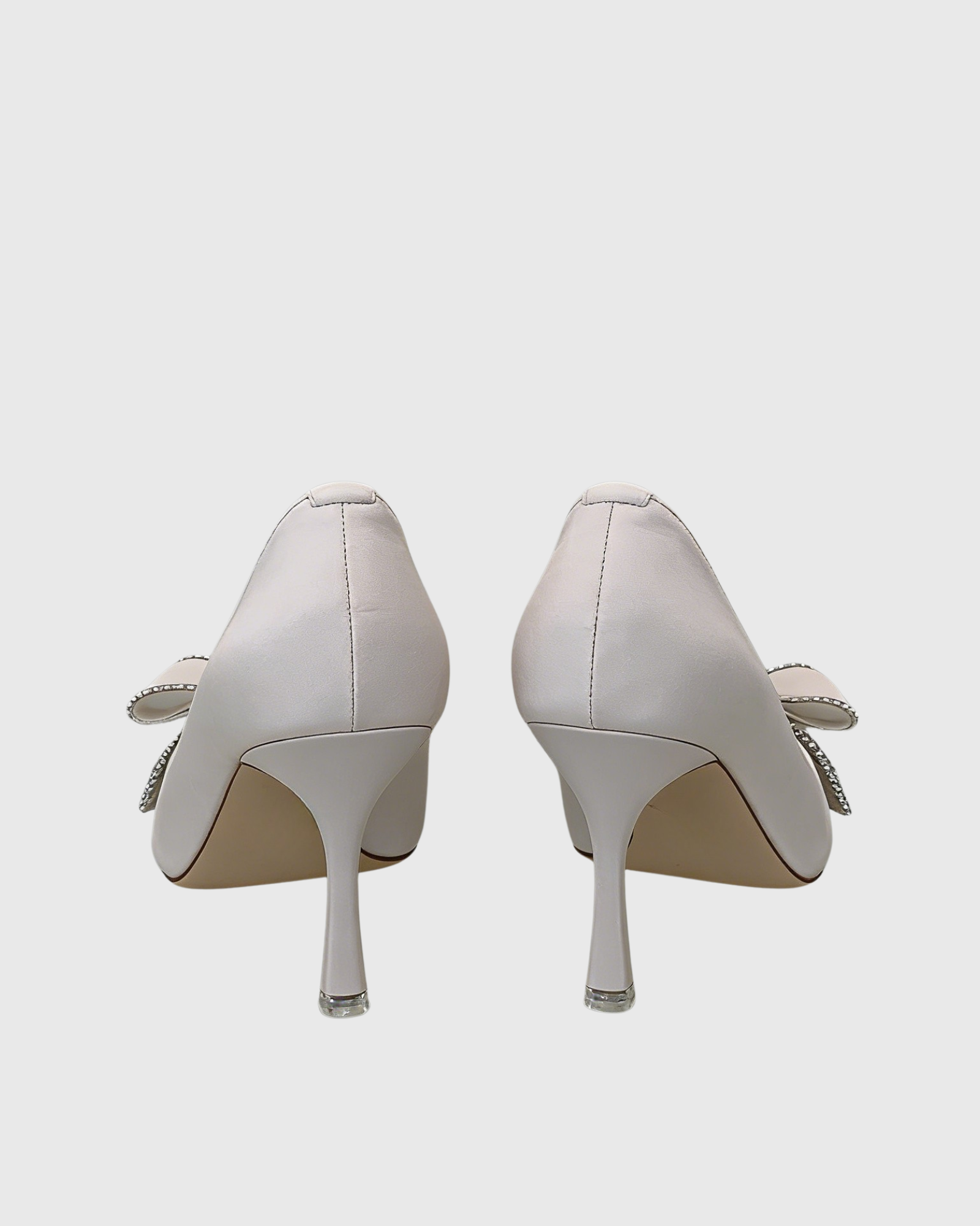 Kia Rhinestone Bow Pumps In White