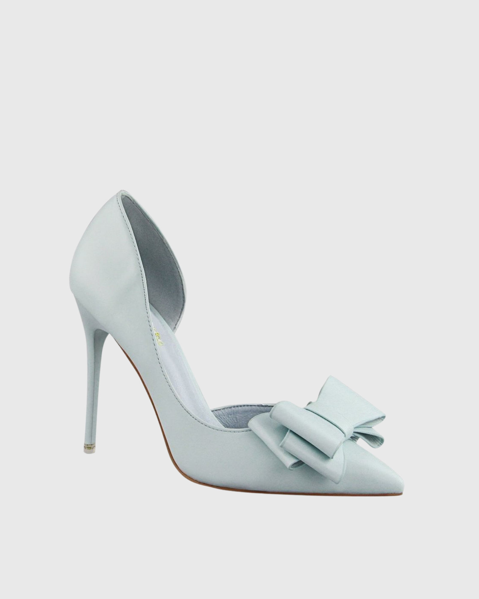 Sabri Bow Satin Irregular Pumps In Mint