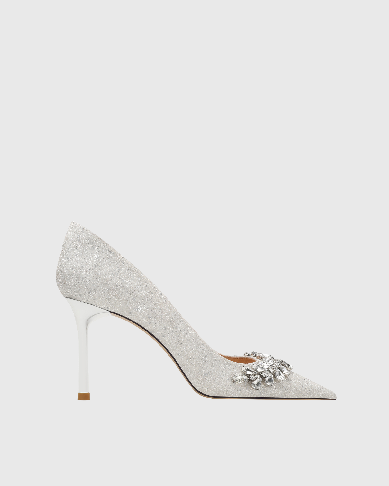 Sai Rhinestone Glitter Pumps In Grey