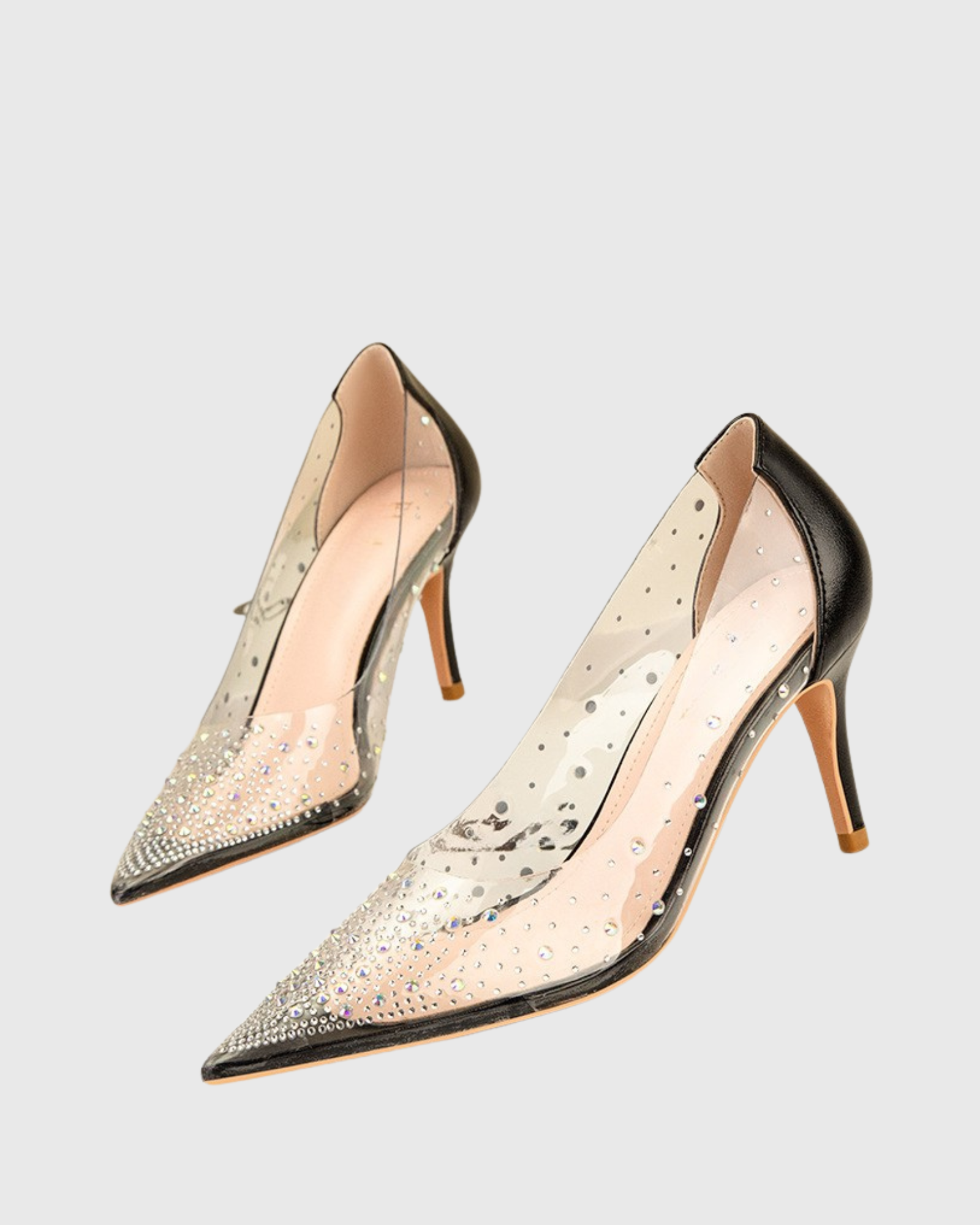 Shani Rhinestone Embellished PVC Pumps In Black