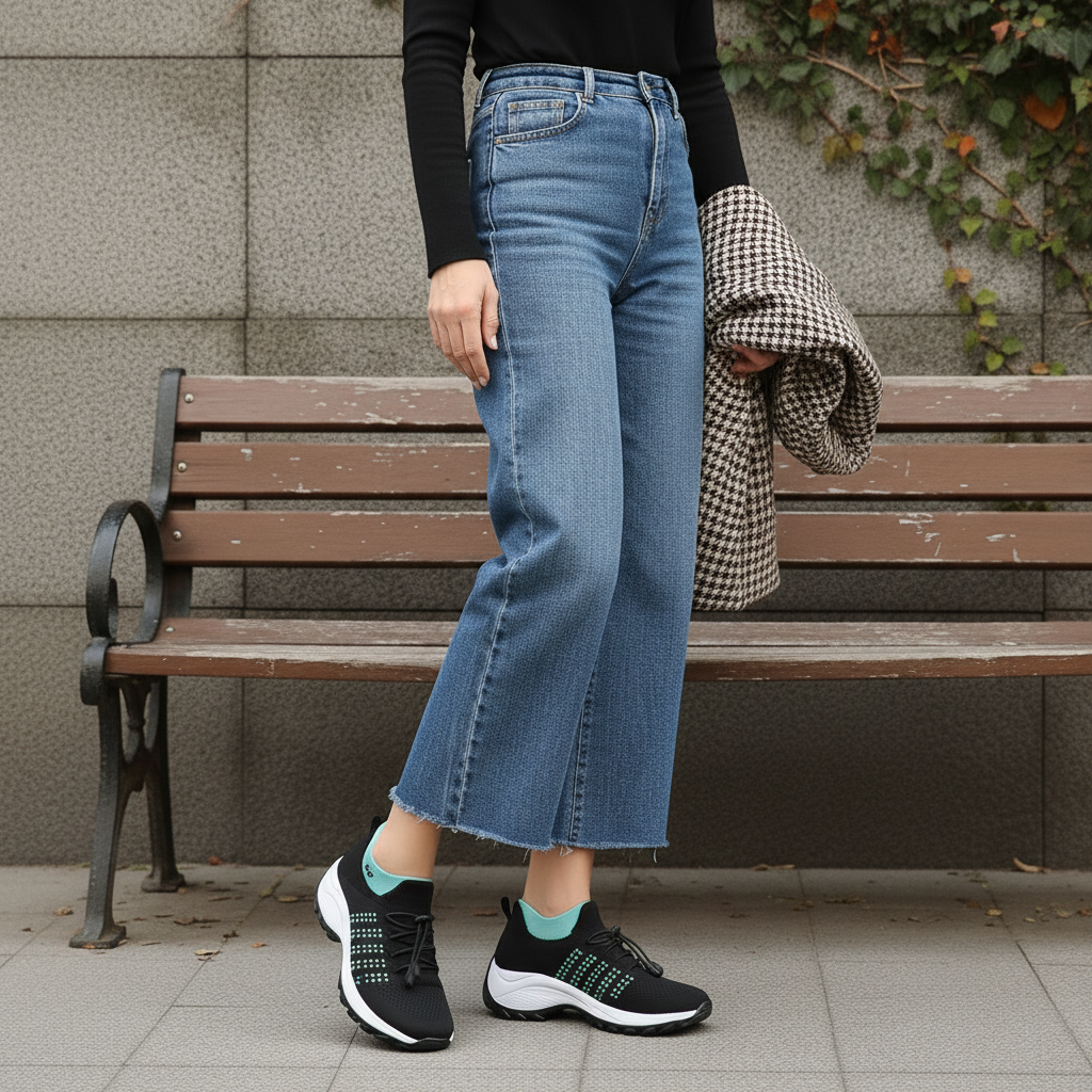 Ambulo Orthopedic Shoes Knitted Fabric - Green Black